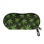 Cannabis Leaves Pattern Print Glasses Case