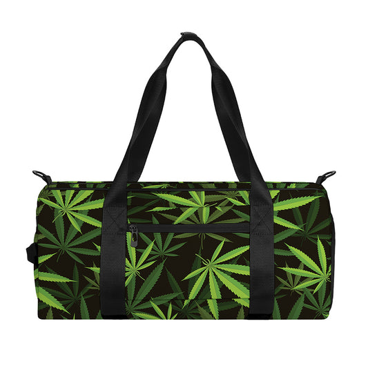 Cannabis Leaves Pattern Print Gym Bag
