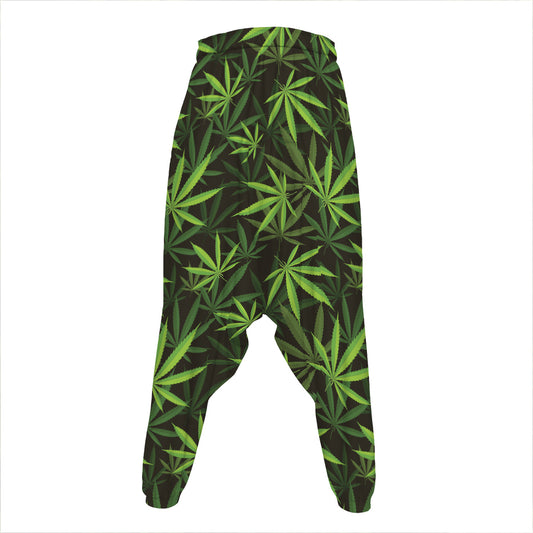 Cannabis Leaves Pattern Print Hammer Pants