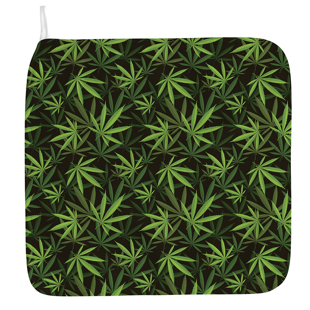 Cannabis Leaves Pattern Print Hand Towel