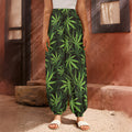Cannabis Leaves Pattern Print Harem Pants