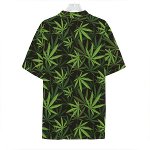 Cannabis Leaves Pattern Print Hawaiian Shirt