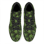 Cannabis Leaves Pattern Print High Top Leather Sneakers