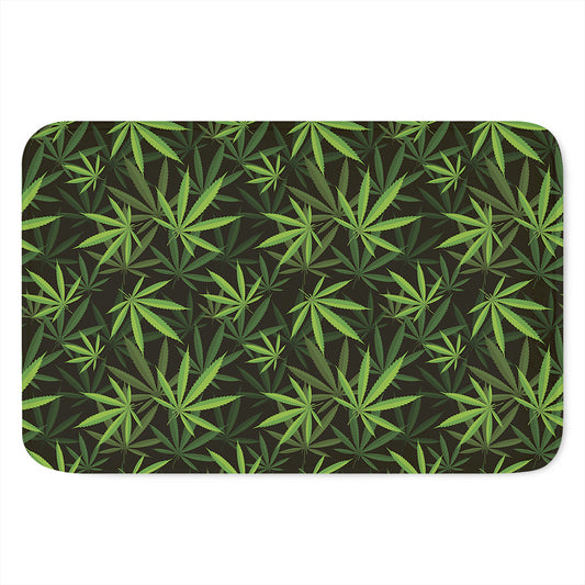 Cannabis Leaves Pattern Print Indoor Door Mat