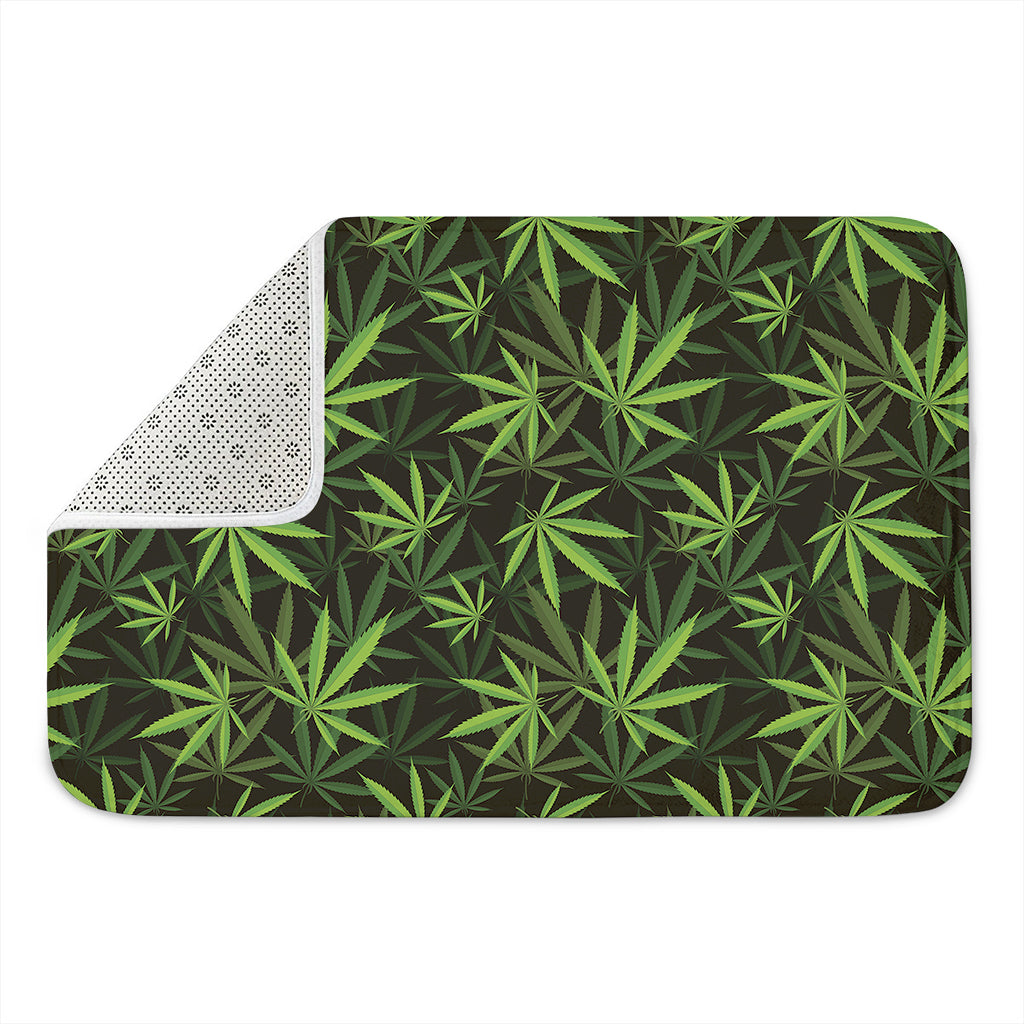 Cannabis Leaves Pattern Print Indoor Door Mat