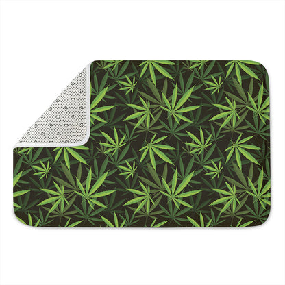 Cannabis Leaves Pattern Print Indoor Door Mat