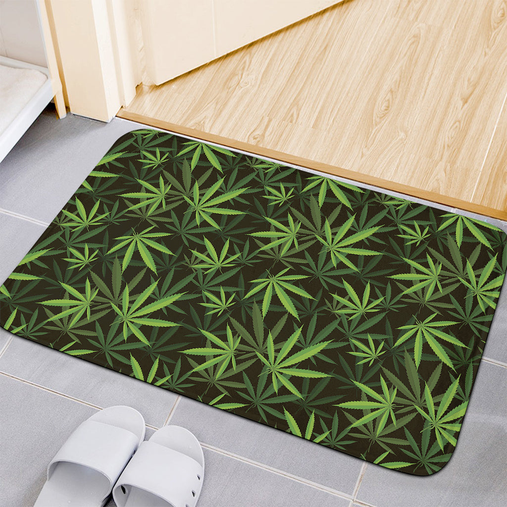 Cannabis Leaves Pattern Print Indoor Door Mat