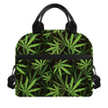 Cannabis Leaves Pattern Print Insulated Lunch Bag