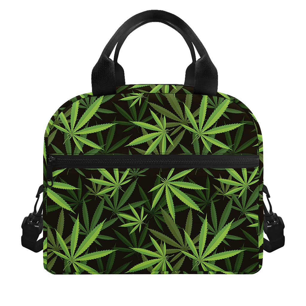 Cannabis Leaves Pattern Print Insulated Lunch Bag
