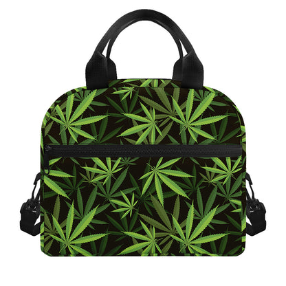 Cannabis Leaves Pattern Print Insulated Lunch Bag