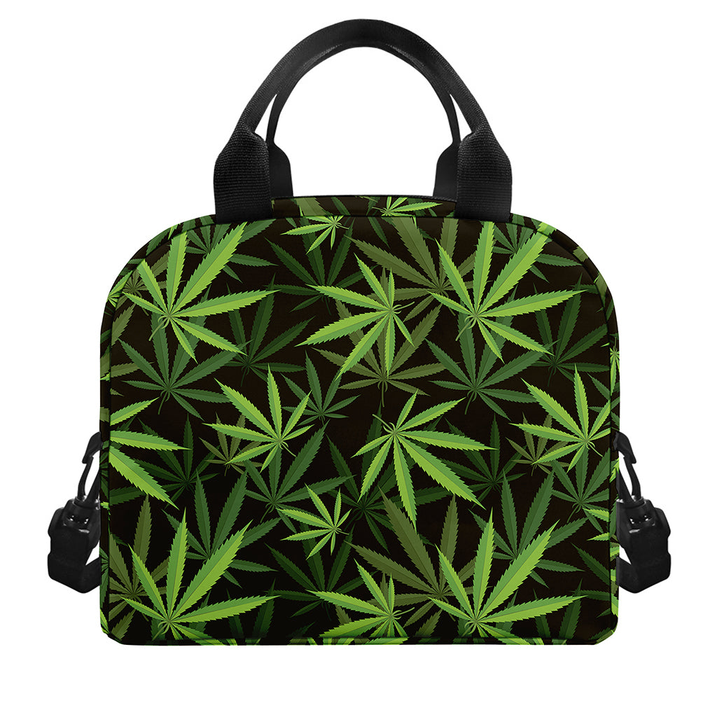 Cannabis Leaves Pattern Print Insulated Lunch Bag