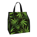 Cannabis Leaves Pattern Print Insulated Lunch Tote