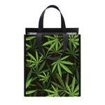 Cannabis Leaves Pattern Print Insulated Lunch Tote