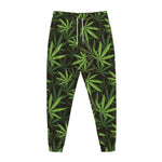 Cannabis Leaves Pattern Print Jogger Pants