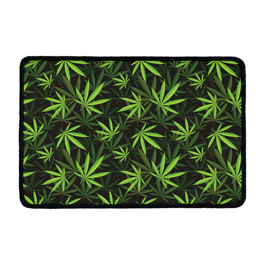 Cannabis Leaves Pattern Print Kitchen Mat