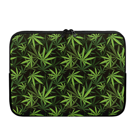 Cannabis Leaves Pattern Print Laptop Sleeve