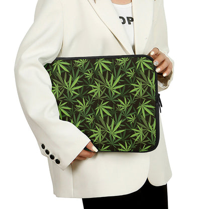 Cannabis Leaves Pattern Print Laptop Sleeve