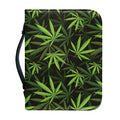 Cannabis Leaves Pattern Print Leather Bible Cover