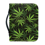 Cannabis Leaves Pattern Print Leather Bible Cover