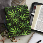 Cannabis Leaves Pattern Print Leather Bible Cover