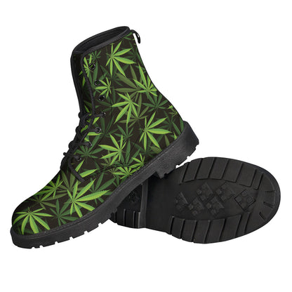 Cannabis Leaves Pattern Print Backpack