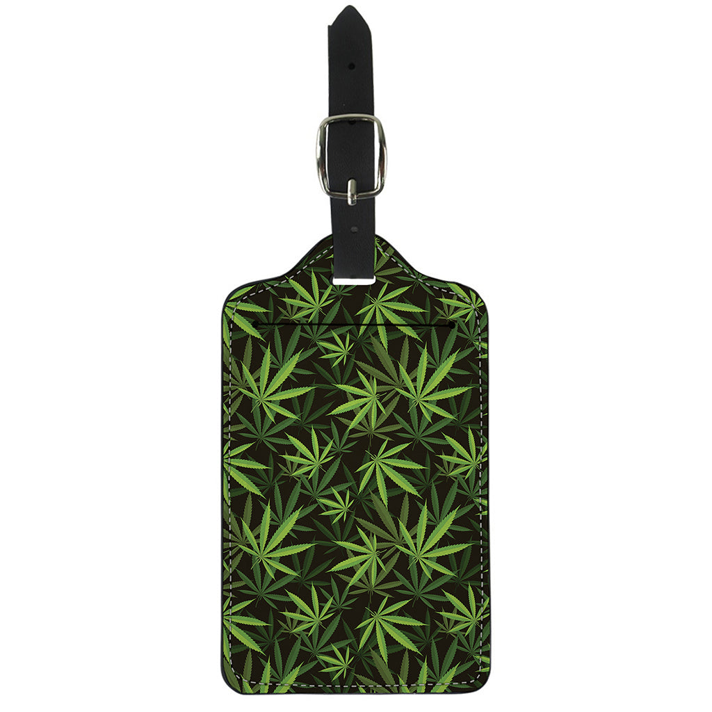 Cannabis Leaves Pattern Print Luggage Tag