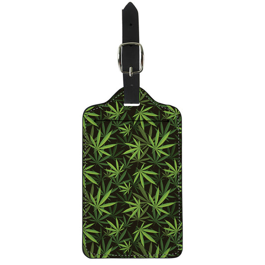 Cannabis Leaves Pattern Print Luggage Tag