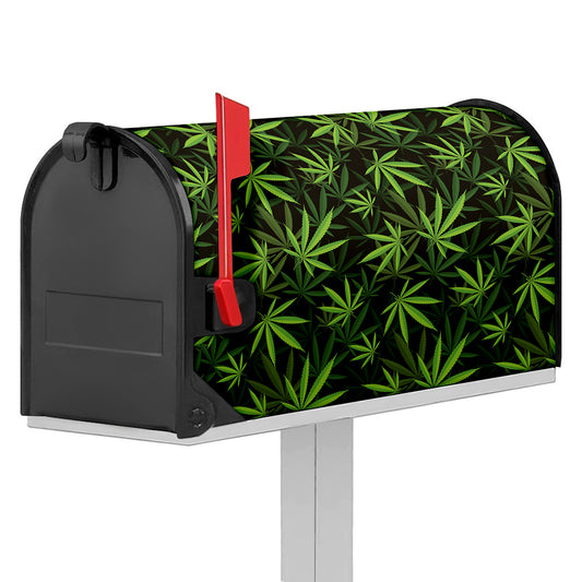 Cannabis Leaves Pattern Print Mailbox Cover