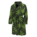 Cannabis Leaves Pattern Print Men's Bathrobe