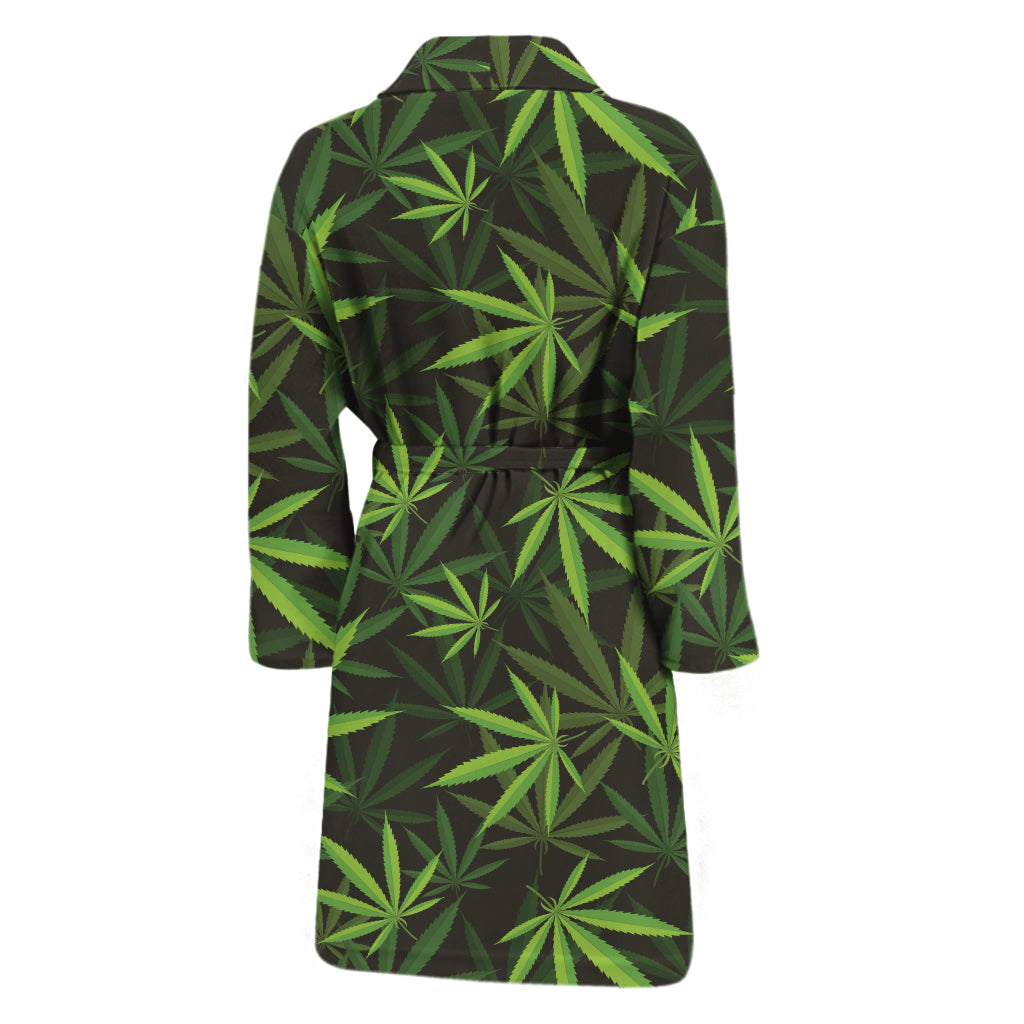 Cannabis Leaves Pattern Print Men's Bathrobe