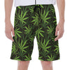 Cannabis Leaves Pattern Print Men's Beach Shorts