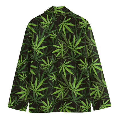 Cannabis Leaves Pattern Print Men's Blazer