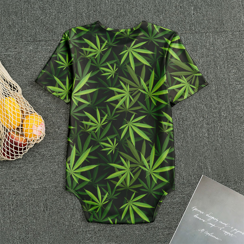 Cannabis Leaves Pattern Print Men's Bodysuit