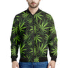 Cannabis Leaves Pattern Print Men's Bomber Jacket