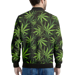 Cannabis Leaves Pattern Print Men's Bomber Jacket