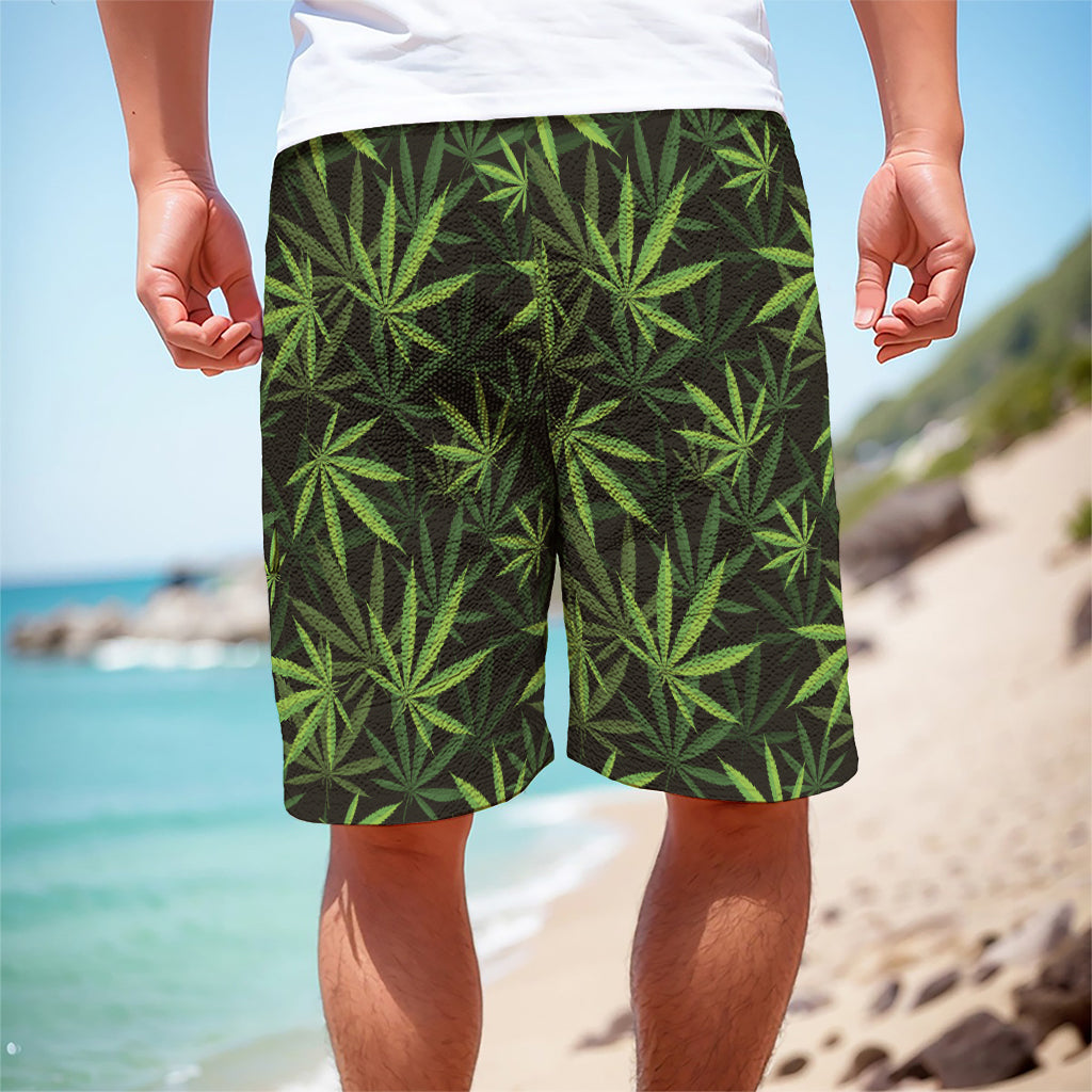 Cannabis Leaves Pattern Print Men's Cargo Shorts