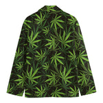 Cannabis Leaves Pattern Print Men's Cotton Blazer