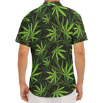 Cannabis Leaves Pattern Print Men's Deep V-Neck Shirt
