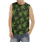 Cannabis Leaves Pattern Print Men's Fitness Tank Top