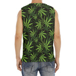 Cannabis Leaves Pattern Print Men's Fitness Tank Top