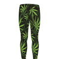 Cannabis Leaves Pattern Print Men's Leggings