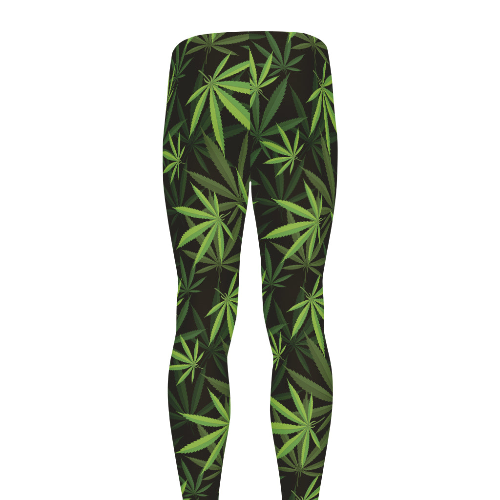 Cannabis Leaves Pattern Print Men's leggings