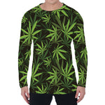 Cannabis Leaves Pattern Print Men's Long Sleeve T-Shirt