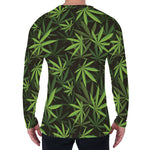 Cannabis Leaves Pattern Print Men's Long Sleeve T-Shirt