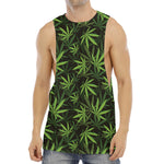 Cannabis Leaves Pattern Print Men's Muscle Tank Top