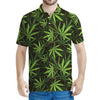 Cannabis Leaves Pattern Print Men's Polo Shirt