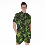 Cannabis Leaves Pattern Print Men's Rompers