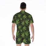 Cannabis Leaves Pattern Print Men's Rompers