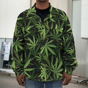 Cannabis Leaves Pattern Print Men's Shirt Jacket