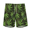 Cannabis Leaves Pattern Print Men's Athletic Shorts